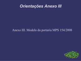 Orientações Anexo III