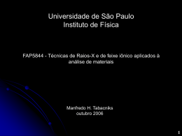Universidade de São Paulo Instituto de Física
