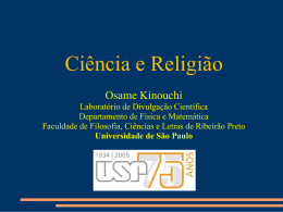 Ciência e Religião - Stoa - Universidade de São Paulo