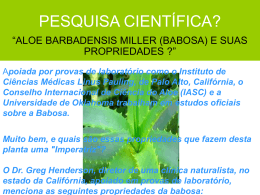 pesquisa científica aloe barbadensis miller