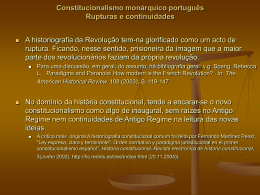 Constitucionalismo monárquico português Rupturas e continuidades