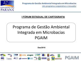 Programa de Gestão Ambiental Integrada em Microbacias