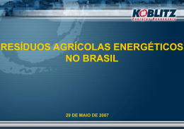 Resíduos Agrícolas Energéticos no Brasil