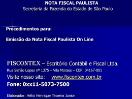 Emissão Nota Fiscal Paulista On Line