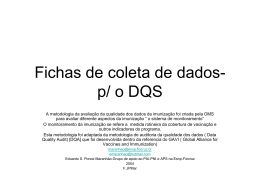Fichas de coleta de dados- p/ o DQS