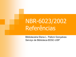 NBR-6023/2002 Referências - Escola de Engenharia de São Carlos