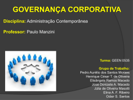 Governança Corporativa.