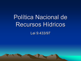 Slides Política Nacional de Recursos Hídricos