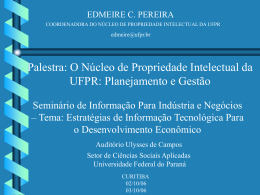 patentes marcas - PRPPG - Universidade Federal do Paraná