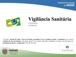 PGVS Vigilância Sanitária - Escola de Saúde Pública do Paraná