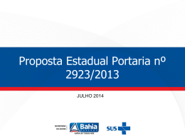 Proposta Estadual CRL CL Portaria 2923.2013