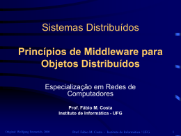 Sistemas Distribuídos Princípios de Middleware para Objetos