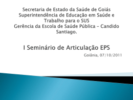 Candido Santiago. I Seminário de Articulação EPS