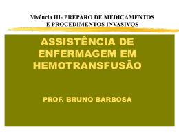 Hemotransfusão - Universidade Castelo Branco