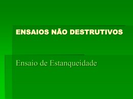 ENSAIOS NÃO DESTRUTIVOS - Engenharia de Soldagem UPE/2011