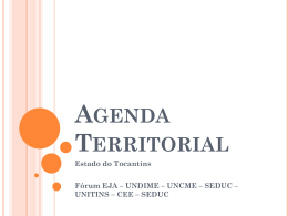Agenda Territorial Apresentação Tocantins