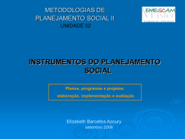 instrumentos do planejamento social