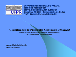 Protocolos_Multicast - Universidade Federal do Paraná
