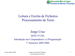 Leitura e Escrita de Ficheiros, Processamento de Texto