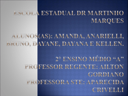 Escola Estadual Dr Martinho Marques Alunos(as): Amanda, Anarielli