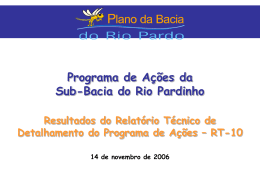 Etapa A - Diagnóstico da Bacia do Rio Pardo