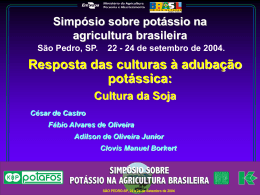Simpósio sobre potássio na agricultura brasileira. São Pedro, SP