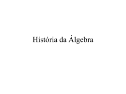 História da Álgebra - 29.03.2011.