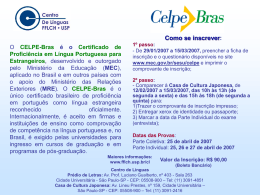 CELPE-Bras – Certificado de Proficiência em Língua Portuguesa
