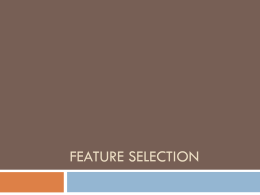 FEATURE SELECTION