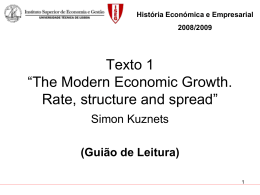 Texto 1 – “The Modern Economic Growth: rate, stucture and