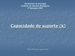 Capacidade de suporte (k)