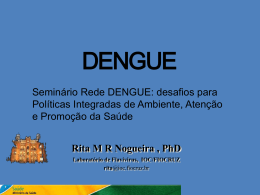 Dengue, por Rita M. R. Nogueira, Laboratório de Flavivirus