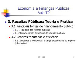 Economia e Finanças Públicas Aula T9