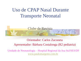 Uso de CPAP nasal durante transporte neonatal