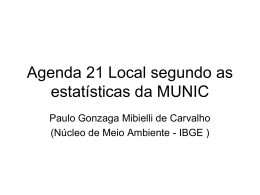 Agenda 21 segundo as estatísticas da MUNIC