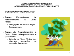 administração financeira administração do passivo circulante