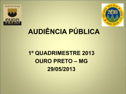 1º quadrimestre 2012 - Prefeitura de Ouro Preto