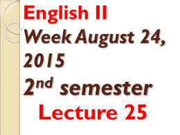 English II Lecture 26