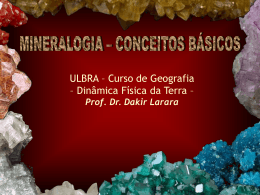 Aula 3 – Mineralogia