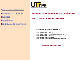 normas para trabalhos acadêmicos da utfpr/cornélio procópio