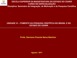 VI – Fomento de Pesquisa - Governo do Estado do Ceará