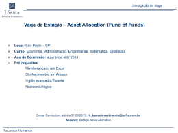 Vaga de Estágio – Asset Allocation (Fund of Funds)