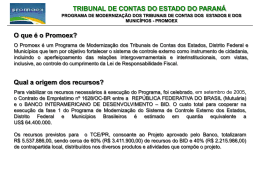 O que é o Promoex? - Tribunal de Contas do Estado do Paraná