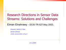 Research Directions in Sensor Data Streams