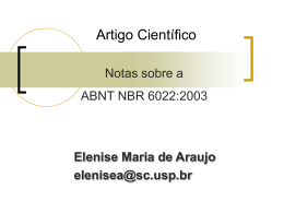Artigo científico - Escola de Engenharia de São Carlos (EESC) da