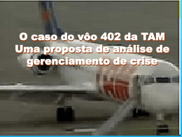 O caso do vôo 402 da TAM Uma proposta de análise de