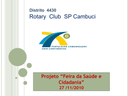 Distrito 4430 – Rotary Club SP Cambuci