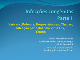1º dia: (terça feira, 1/11/11) [Varicela, Hepatite B, D.Chagas, AIDS