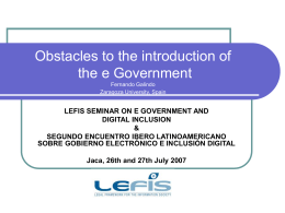 LEFIS SEMINAR ON E GOVERNMENT AND DIGITAL INCLUSION