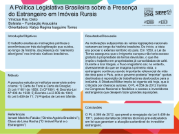 A Política Legislativa Brasileira sobre a Presença do Estrangeiro em